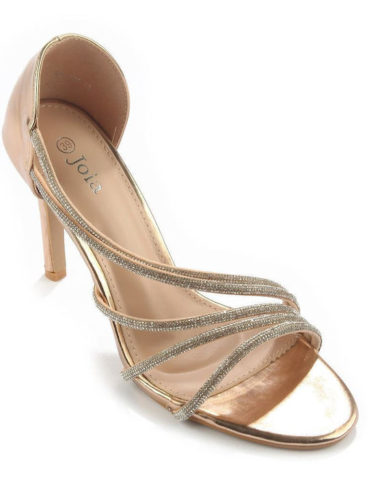 Fshoes Damen Sandalen in Gold Farbe