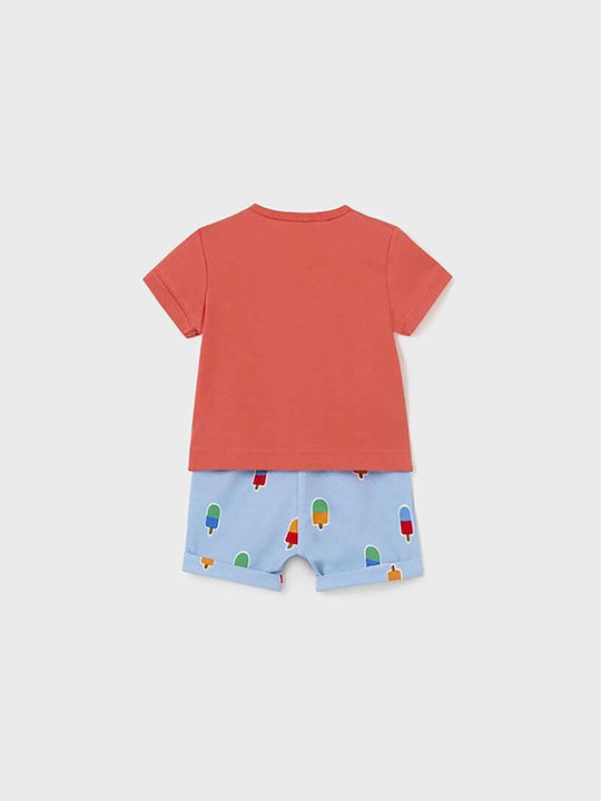 Mayoral Kids Set with Shorts Summer 2pcs Papaya/shell