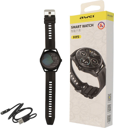 Awei H19 Smartwatch με Παλμογράφο (Μαύρο)