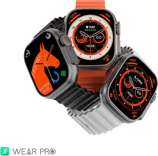 NO.1 DT8 Ultra+ Smartwatch με Παλμογράφο (Πορτοκαλί)