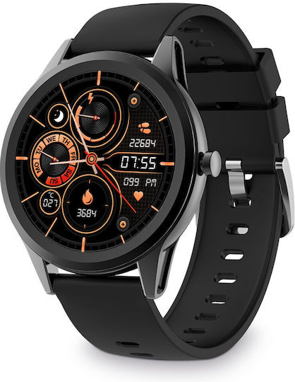 Ksix Globe Aluminium 44mm Smartwatch με Παλμογράφο (Γκρι)