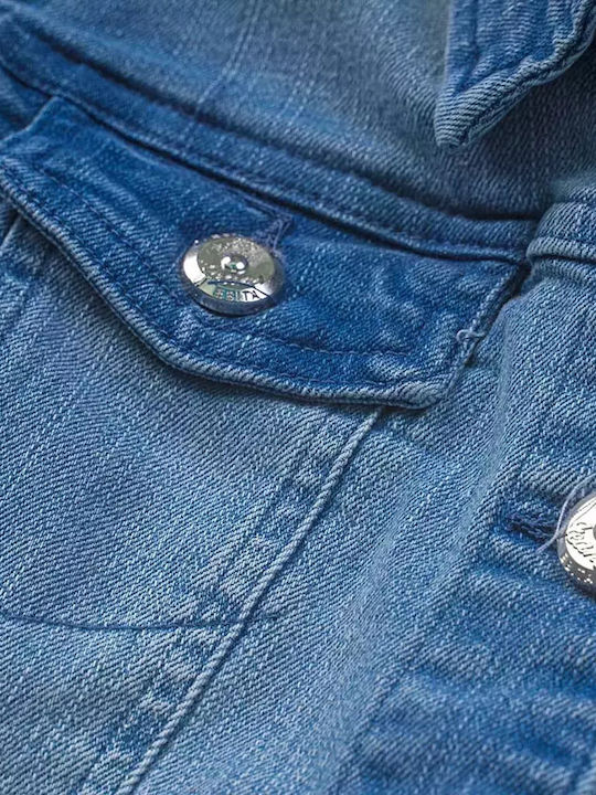Geacă Denim Pentru Copii Albastră