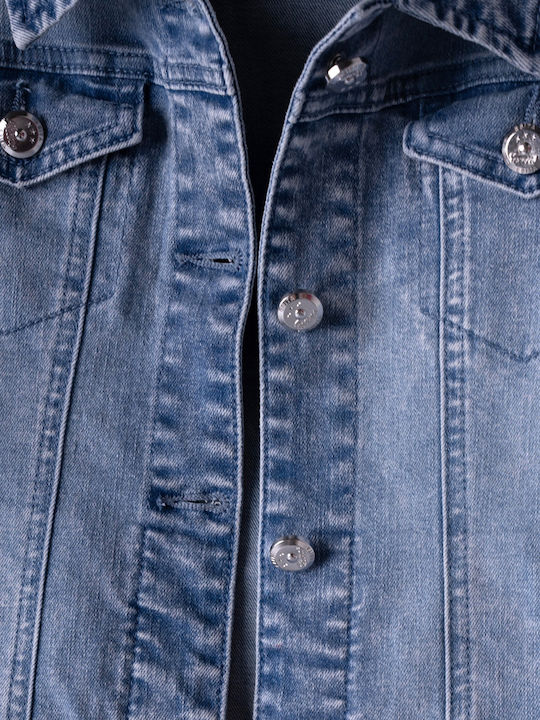 Geacă Denim Pentru Copii Albastră
