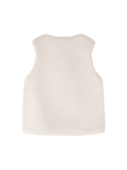 vidaXL Kids Fur Coat Sleeveless ΜΠΕΖ