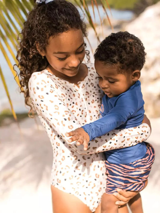 Swim Essentials Kinder Badebekleidung UV-Schutz (UV) Langarm-Einteiler 2020SE504 Offwhite Kahki Leopard Swim Essentials Kinder Badebekleidung UV-Schutz (UV) Langarm-Einteiler 2020SE504 Offwhite Kahki Leopard