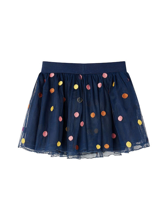 vidaXL Fustă de Copii din Tulle Polka Dot Albastru marin