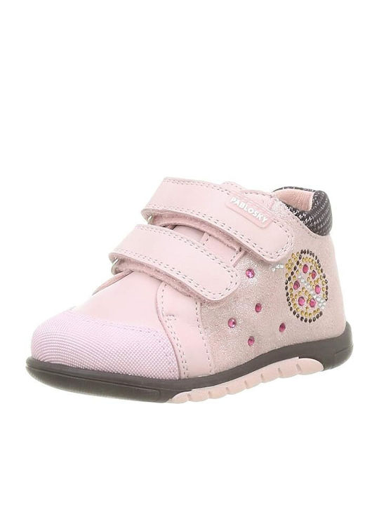 Pablosky Kids Boots with Hoop & Loop Closure Pink