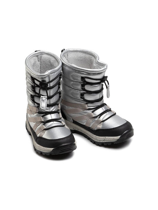 4F Kids Snow Boots with Lace Silver