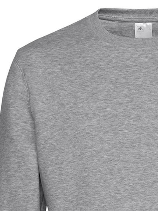 B&C King Men's Long Sleeve Promotional Sweatshirt Heather grey