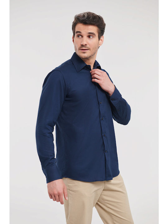 Men's Long Sleeve Shirt in Regular Fit Navy Blue