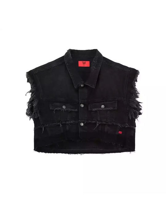 Aniye By Women's Short Jean Jacket for Spring or Autumn Dusty Black