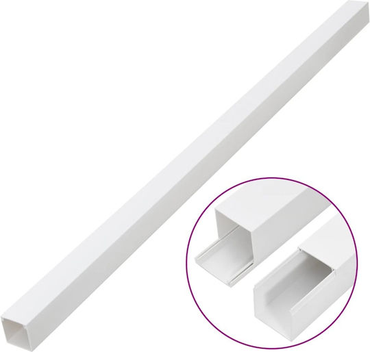 vidaXL Cable Channel Floor made of Plastic White 1m