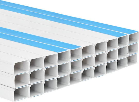 vidaXL Cable Channel with Sticker Floor made of Plastic White 1m