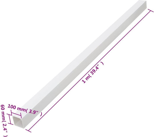 vidaXL Cable Channel Floor made of Plastic White 1m