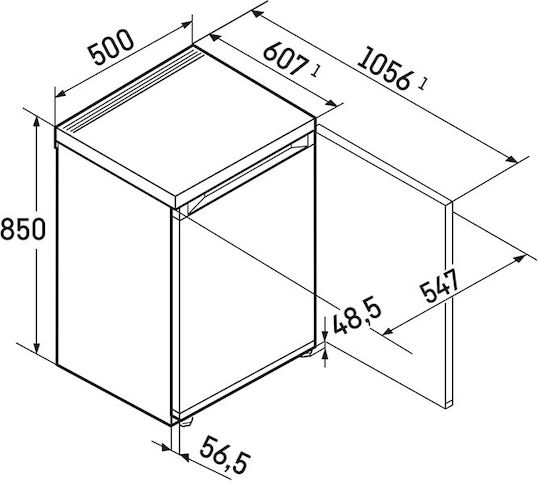 Liebherr Ψυγείο Συντήρησης 111lt Υ85xΠ50xΒ60.7εκ. Λευκό Pure