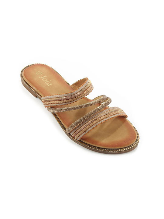 Fshoes Women's Flat Sandals in Gold Color