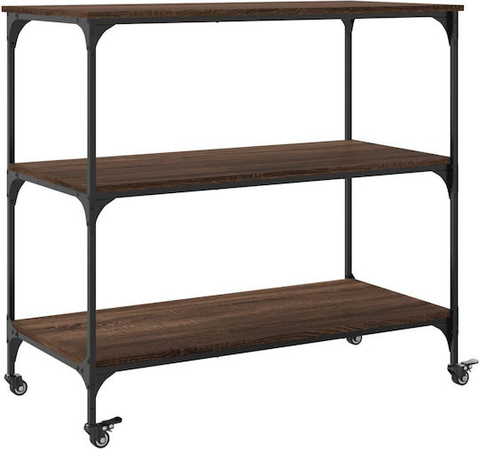 vidaXL vidaXL Lebensmittelregal Hölzernes 3 Ebenen Braun 102x50x95cm
