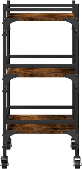 vidaXL Τρόλεϊ Κουζίνας Ξύλινο 3 Θέσεων Καφέ 50x35x75.5cm