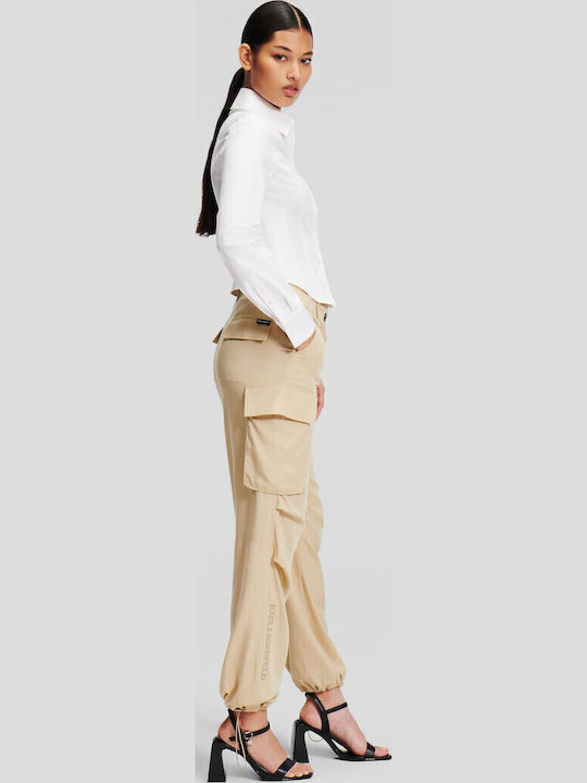 Dama Tesatura Pantaloni Cargo Bej