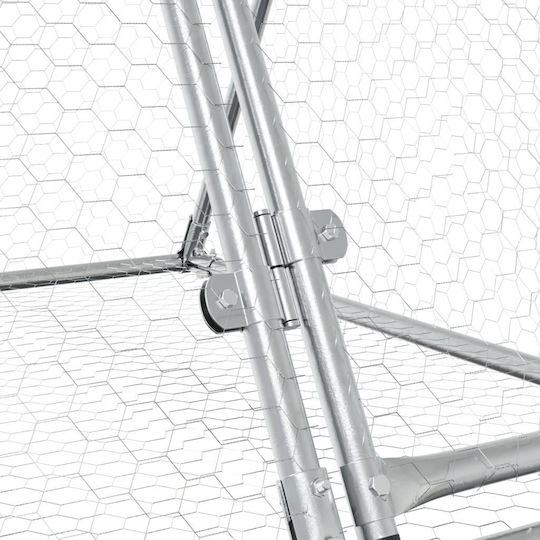 vidaXL 3281530 Клетка за зайци от Галванизирана Стомана 200брx105брx91брсм.