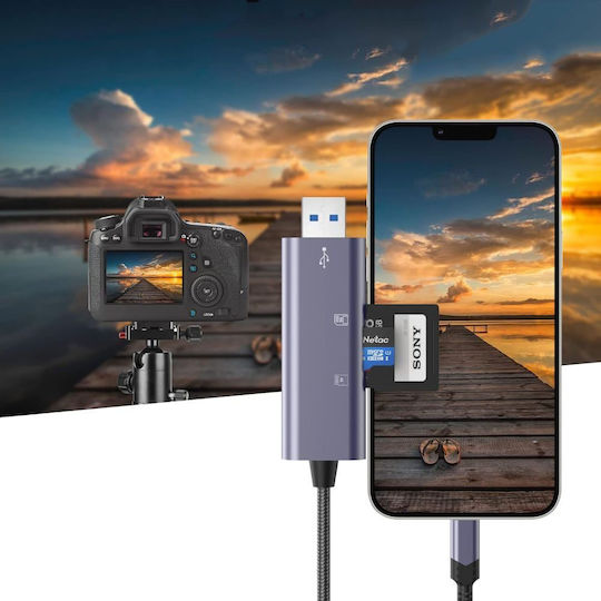 Tech-Protect Ultraboost Card Reader Lightning / USB 2.0 για SD/microSD Γκρι