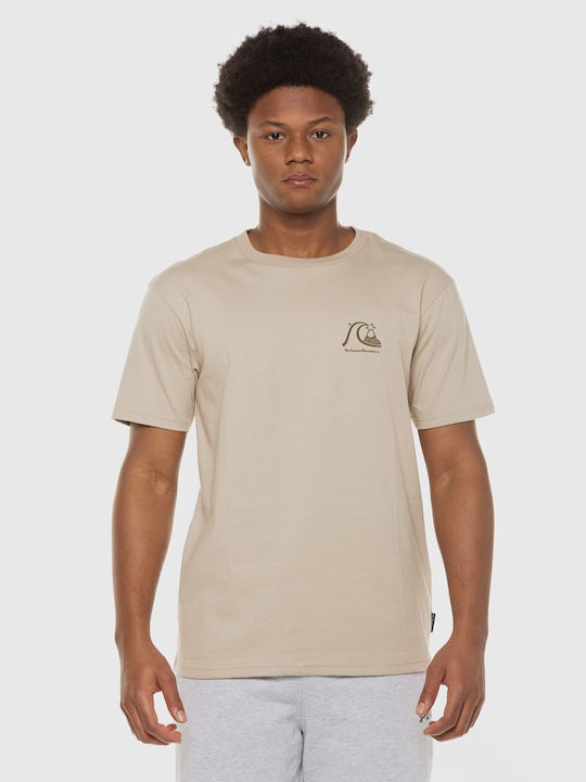 Quiksilver Print T-shirt Bărbătesc cu Mânecă Scurtă Taupe