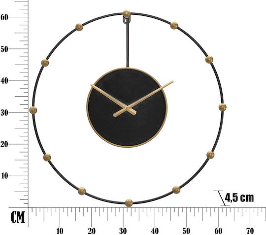 Mauro F Wanduhr Metallisch Gold 61x4.5cm