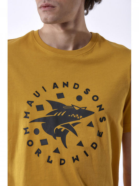 Maui & Sons T-shirt Bărbătesc cu Mânecă Scurtă Orange