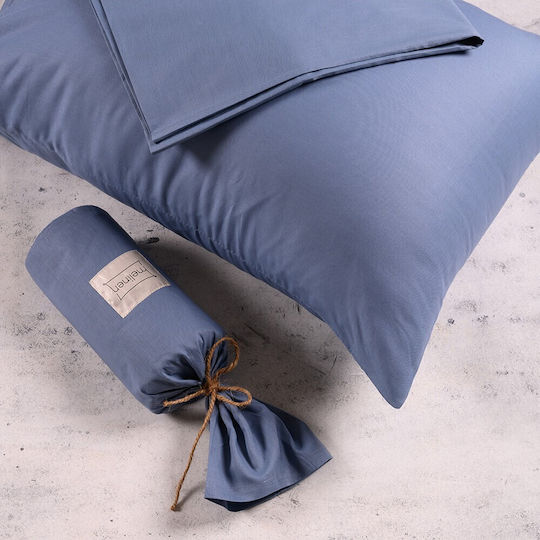 Melinen Cearșaf Semi Dublu cu Elastic 120x200+32cm. Urban Line Denim