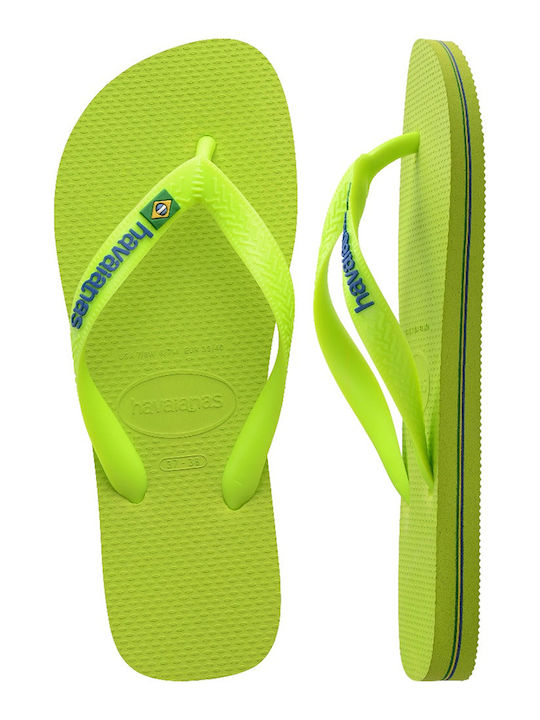 Brasil Logo Men's Flip Flops Green