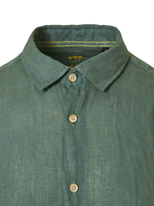 Funky Buddha Λινό Πουκάμισο Light Khaki