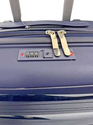 Mega Bazaar Medium Travel Suitcase Blue with 4 Wheels Height 64cm.