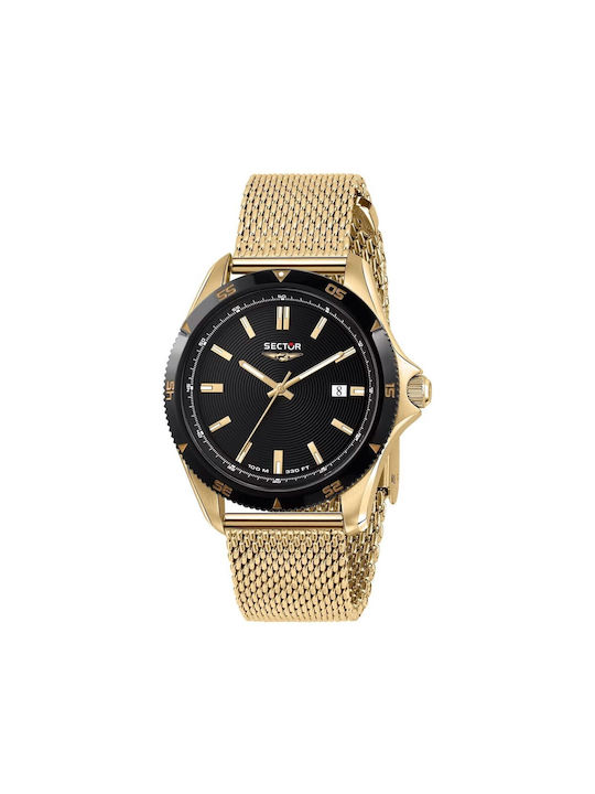 Sector Watch Battery with Gold Metal Bracelet