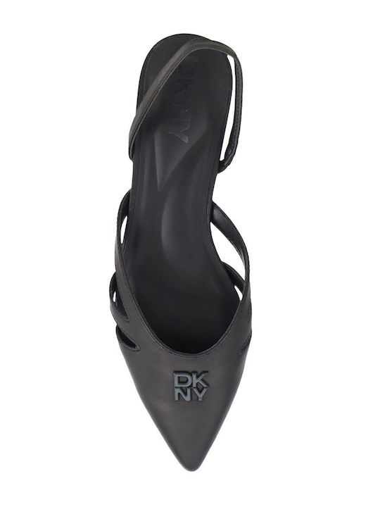 Verity Δερμάτινες Γυναικείες Μπαλαρίνες Slingback σε Μαύρο Χρώμα