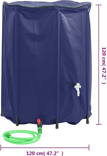 vidaXL Vertical Cylindrical Plastic Storage Tank 1350lt for Water / Petroleum Blue