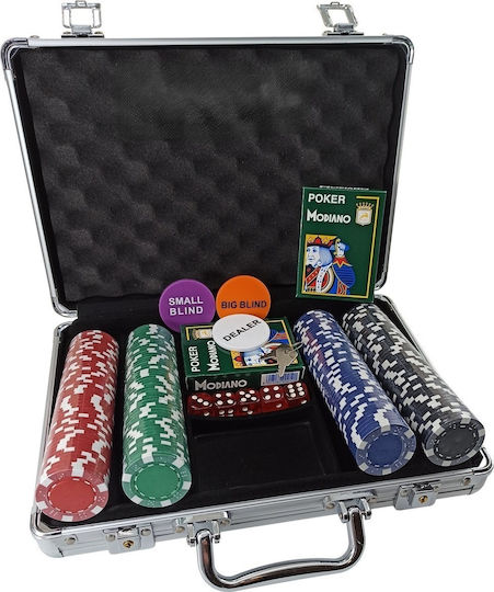 Modiano Set 200 Poker Chips 11.5gr in Suitcase