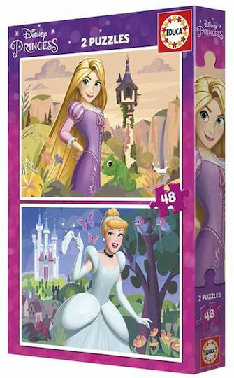 Σετ 2 Παζλ Disney Princess Cinderella Rapunzel 48 Τεμάχια