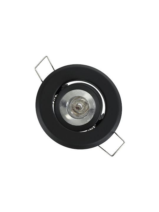 GloboStar Delta Round Metallic Frame for Spot GU5.3 Black 7x7cm. 1pcs