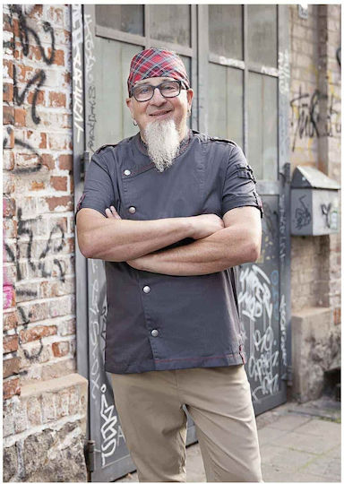 Rock Chef Σακάκι Σεφ Μαύρο με Κοντό Μανίκι