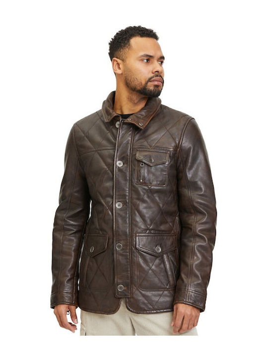 Gipsy Rose Men's Leather Jacket Brown