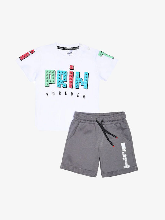 Sprint Kids Set with Shorts Summer 2pcs White