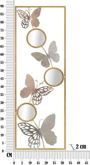 Mauro F Wall Decor Gold Made of Metal 90x2x31cm