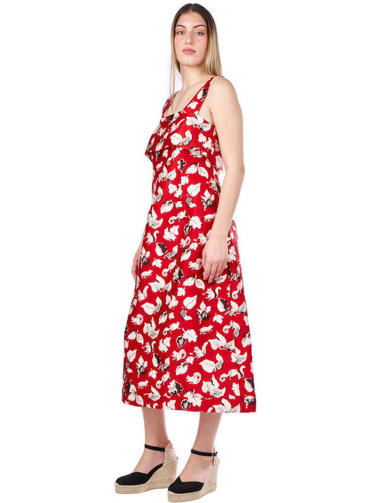 Sommer Midi Damenkleid Rote