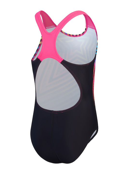 Speedo Digital Placement Splashback Costum de baie pentru copii Întreg Black/pink