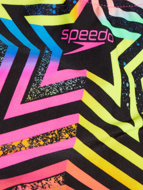Speedo Digital Placement Splashback Costum de baie pentru copii Întreg Black/pink