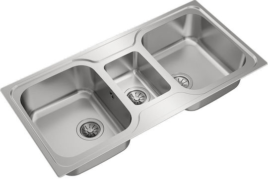 Teka Super Bowl 2 1/2C Ένθετος Νεροχύτης Inox Σατινέ Μ100xΠ50cm Ασημί