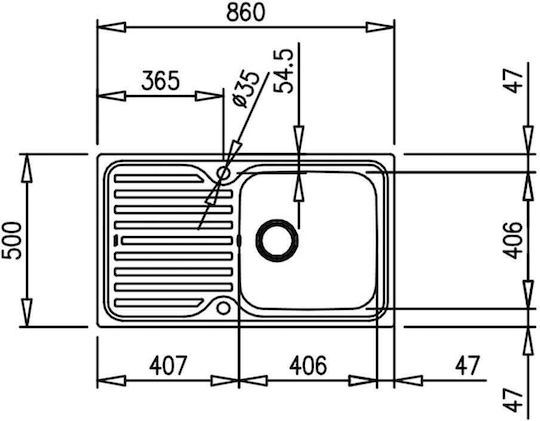 Teka Classic 1B 1D (Super Bowl) 10119013 Drop-In Мивка Inox Сатен Ш86xД50см Сребрист