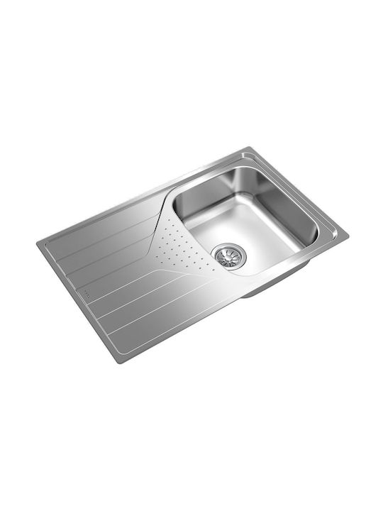 Teka Universe 45 T-XP 1B 1D Ένθετος Νεροχύτης Inox Σατινέ Μ79xΠ50cm Ασημί
