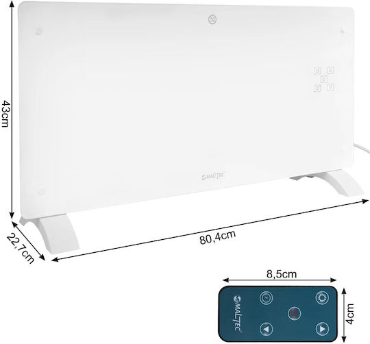 MalTec Convector Electric Pardoseală 1000W Mică cu Termostat Electronic și WiFi 80.4x43cm Alb