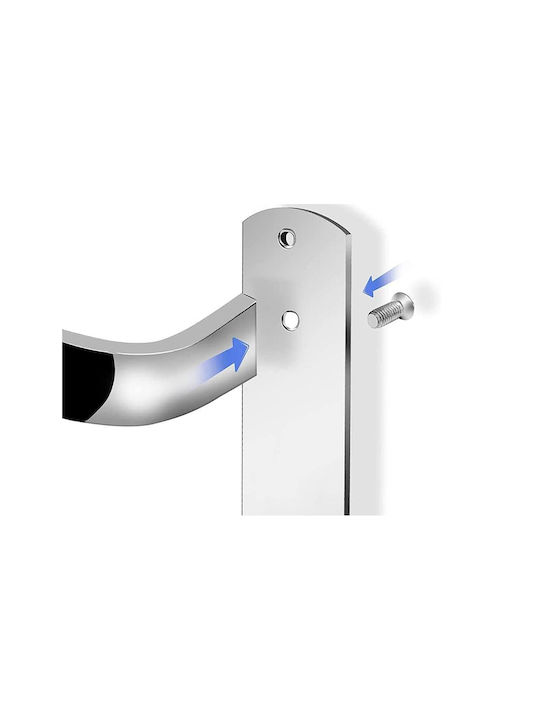 Triple Wall-Mounted Bathroom Rail Inox Silver
